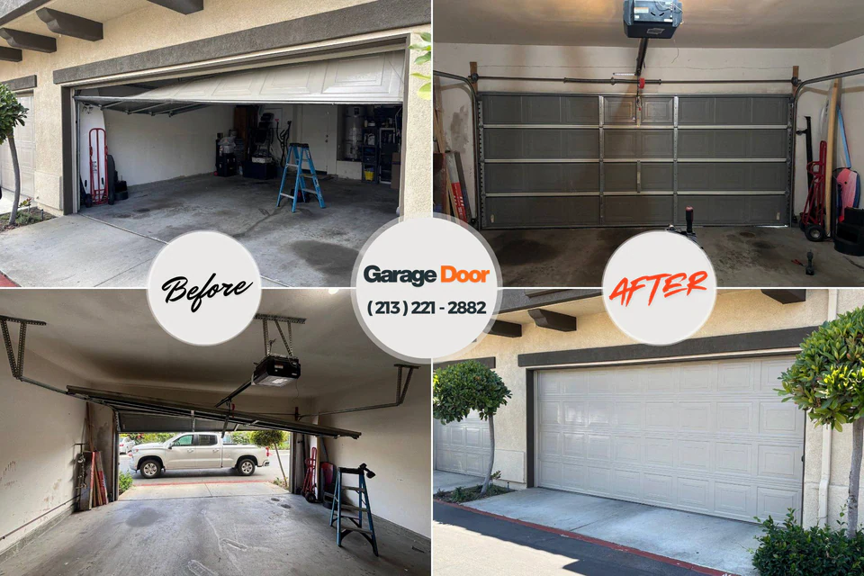Before and after: garage door spring repair Midway South, TX